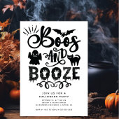 Boos en Booze Volwassen Halloween Feest Kaart
