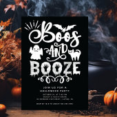 Boos en Booze Volwassen Halloween Feest Kaart