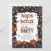 Boos en Booze volwassen Halloween feest Kaart (Voorkant)