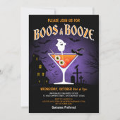Boos en Booze Volwassen Halloween Feest Kaart (Voorkant)