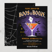 Boos en Booze Volwassen Halloween Feest Kaart (Voorkant / Achterkant)
