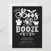 Boos en Booze Volwassen Halloween Feest Kaart (Voorkant)