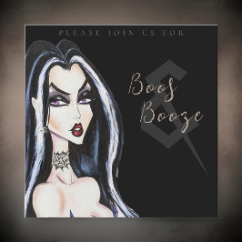 Boos en Booze Volwassen Halloween Feestuitnodiging