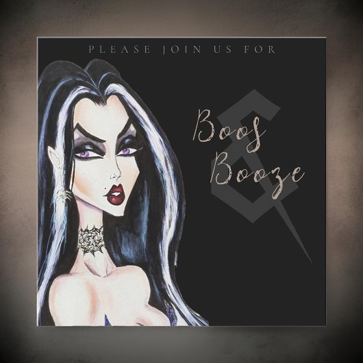 Boos en Booze Volwassen Halloween Feestuitnodiging