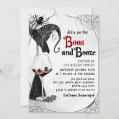 Boos En Booze Volwassen Halloween Gotisch Feest Kaart (Voorkant)