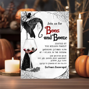 Boos En Booze Volwassen Halloween Gotisch Feest Kaart