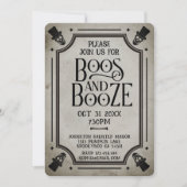 Boos en Booze Volwassen Halloween Party  Schedel Kaart (Voorkant)