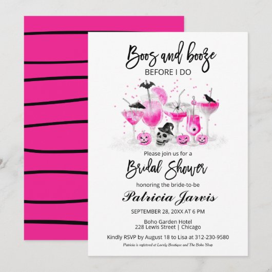 Boos en Booze voor ik Vrijgezellenfeest doe Kaart (Voorkant / Achterkant)