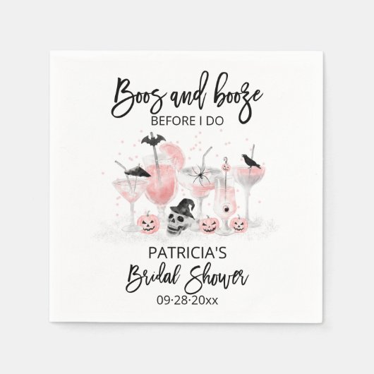 Boos en Booze voordat ik Vrijgezellenfeest doe Servet (Voorkant)