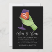 Boos en Booze Zombie Halloween Cocktail Party Kaart (Voorkant)