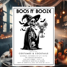 Boos en Booze Zwart Wit Volwassen Halloween Party
