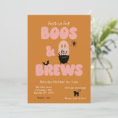 Boos en Brews Cute Halloween Kaart (Staand voorkant)