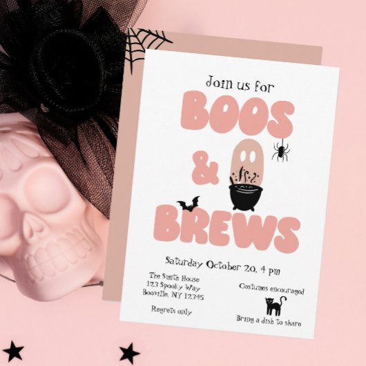 Boos en Brews Cute Womens Halloween Kaart