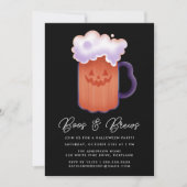 Boos en brouwt pompoen bier Halloween Party Kaart (Voorkant)