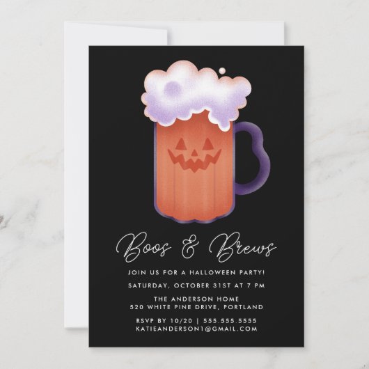 Boos en brouwt pompoen bier Halloween Party Kaart (Voorkant)