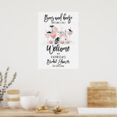 Boos en drank  Bruiloft Bridal Shower Welkom bord Poster (Keuken)