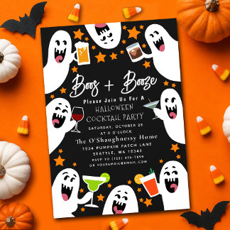 Boos en drank grap spooky volwassenen Halloween-fe Kaart