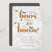 Boos en drank Halloween Elegante Uitnodiging (Voorkant / Achterkant)