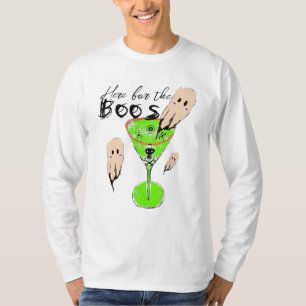 Boos en drank Halloween-feest vintage spook drink T-shirt