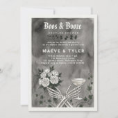 Boos en drank Halloween koppel bruiloft borrel Kaart (Voorkant)