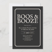 Boos en drank oude Halloween-feest Black Kaart (Voorkant)