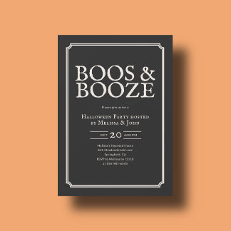 Boos en drank oude Halloween-feest Black Kaart