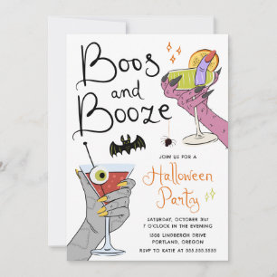 Boos en Drank Spoky Cocktails Halloween Feest Kaart