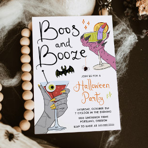 Boos en Drank Spoky Cocktails Halloween Feest Kaart