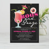 Boos en drank spooky Adult Halloween Party Uitnodi Kaart (Staand voorkant)
