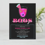 Boos en drank spooky halloween kostuum party kaart (Staand voorkant)