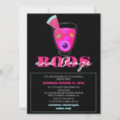 Boos en drank spooky halloween kostuum party kaart (Voorkant)