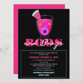 Boos en drank spooky halloween kostuum party kaart (Voorkant / Achterkant)