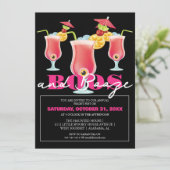 Boos en drank spooky volwassen Halloween feest Kaart (Staand voorkant)