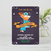 Boos en drank Volwassen Halloween cocktailparty Kaart (Staand voorkant)