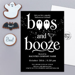 Boos en drank zwarte Halloween-cocktail zakelijk Kaart
