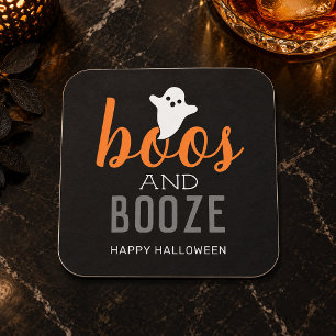 Boos en drank Zwarte Oranje Halloween-feest Kartonnen Onderzetters