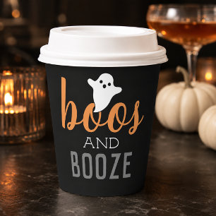 Boos en drank Zwarte Oranje Halloween-feest Papieren Bekers
