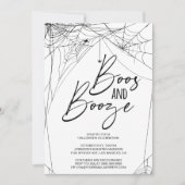 Boos en drank zwarte witte spinnenweb Halloween Kaart (Voorkant)