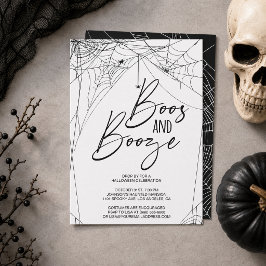 Boos en drank zwarte witte spinnenweb Halloween Kaart