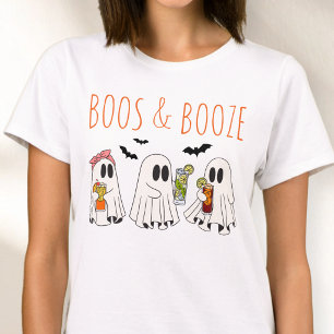 Boos en drankjes Funny Ghost Schattig Volwassenen T-shirt
