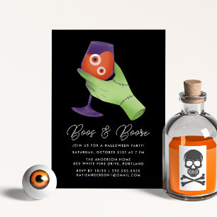 Boos en Drankjes Zombie Halloween Cocktail Feest Kaart