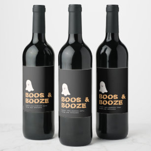 Boos- en geBoost Halloween Cute Ghost Wine Label Wijn Etiket