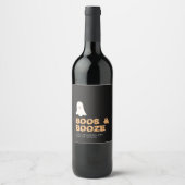 Boos- en geBoost Halloween Cute Ghost Wine Label Wijn Etiket (Voorkant)