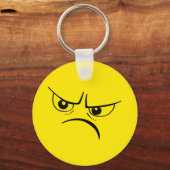 Boos Geel Gezicht Sleutelhanger (Voorkant)