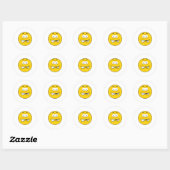 Boos Grauwend Gezicht Ronde Sticker (Vel)