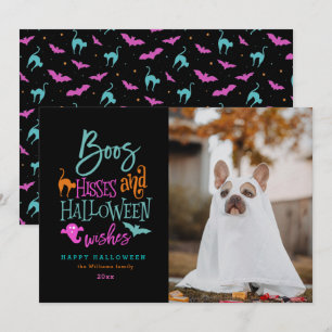 Boos Hisses en Halloween-fotokaarten Kaart