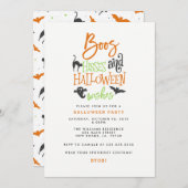 Boos Hisses en Halloween Wishes Kaart (Voorkant / Achterkant)