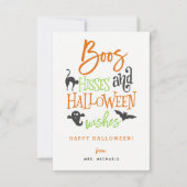 Boos Hisses en Halloween Wishes Kaarten (Voorkant)
