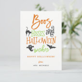 Boos Hisses en Halloween Wishes Kaarten (Staand voorkant)