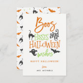 Boos Hisses en Halloween Wishes Kaarten (Voorkant / Achterkant)